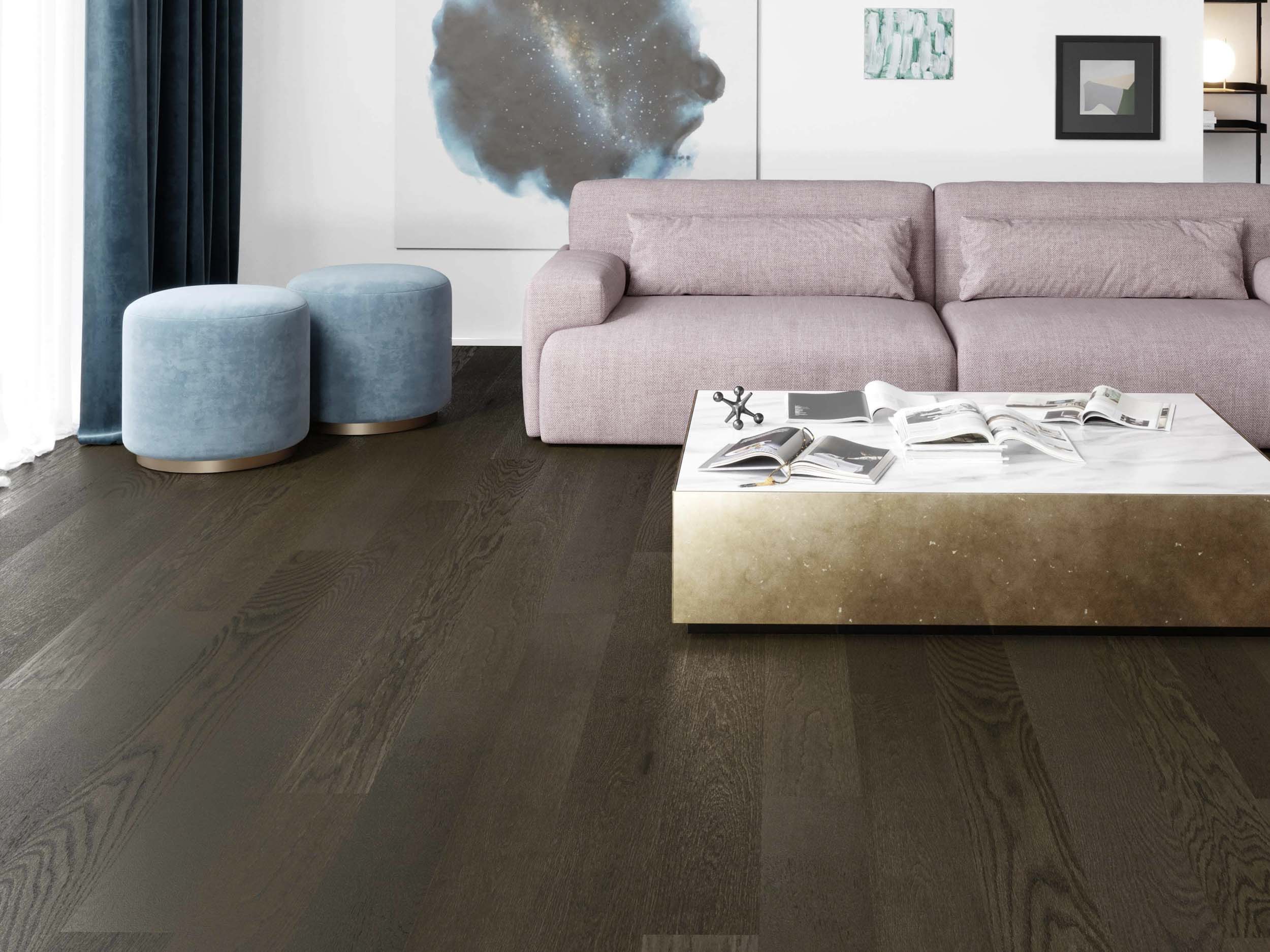 Паркетная доска Esta Parket Oak Tobacco Brown BC 11161 1800-2390×160×14 фото в интерьере